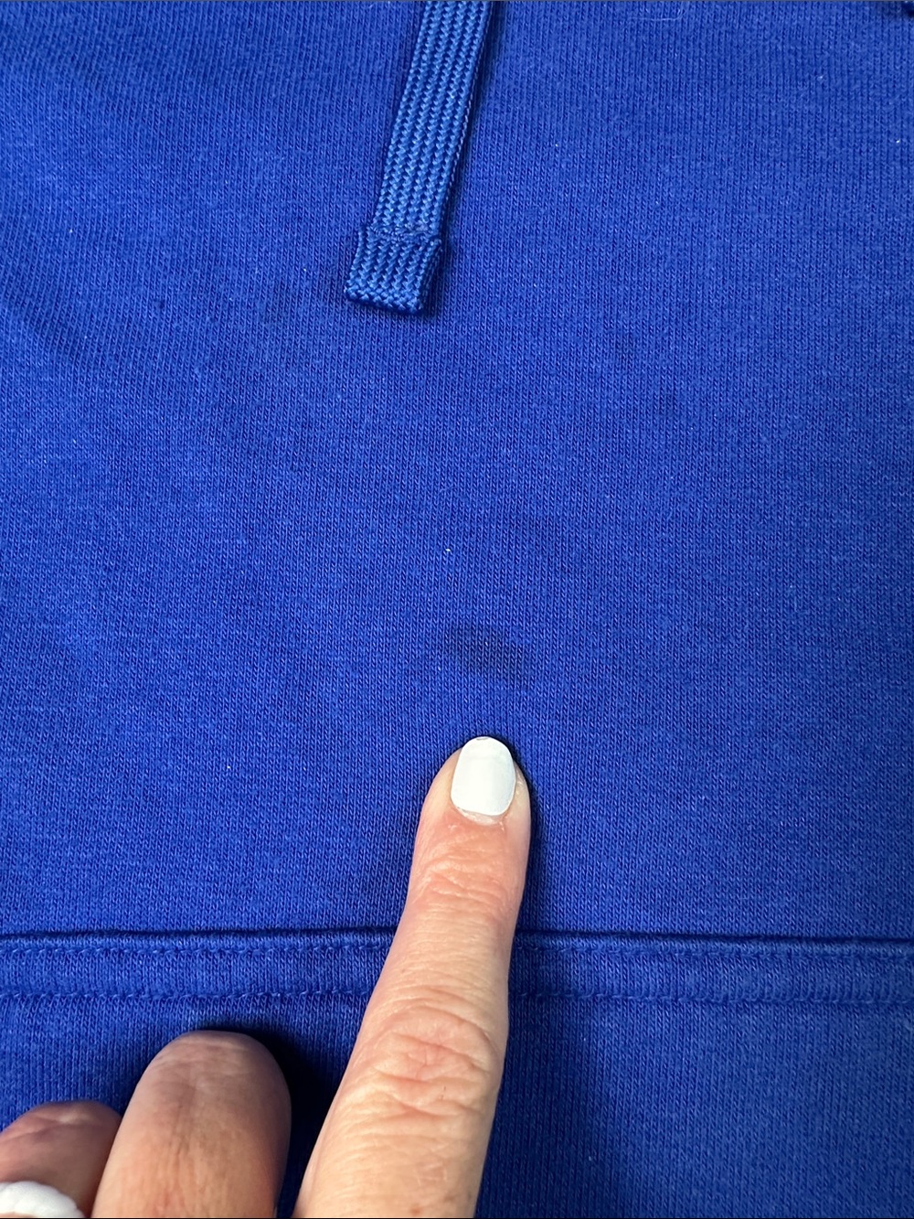 North Face Women’s Royal Blue Hoodie Sweatshirt Pink Logo - Picture 4 of 5
